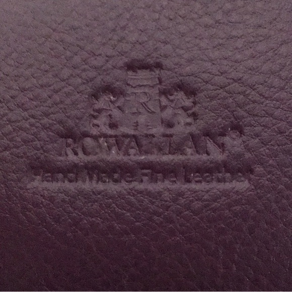 ROWALLAN of Scotland Purple Handmade Leather Mini Turn Key Crossbody Clutch - Picture 8 of 12